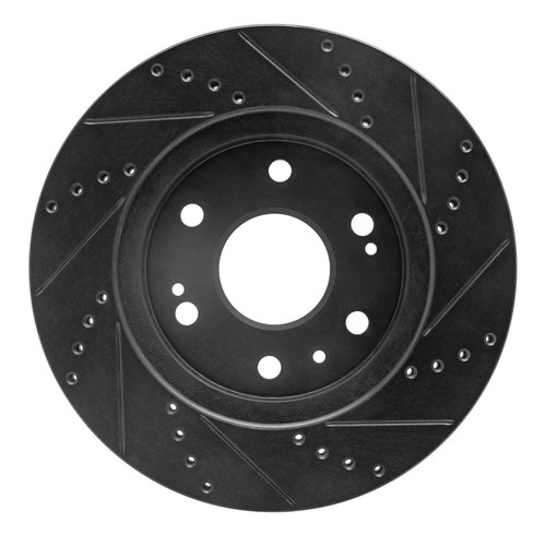 R1 09-20 Chevrolet TAHOE Front Left Drilled & Slotted Black Brake Rotor