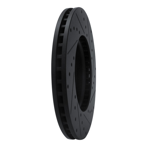 R1 17-25 Buick Enclave Front Right Drilled & Slotted Black Brake Rotor