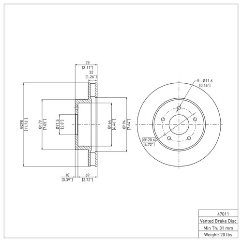 R1 63-82 Chevrolet Corvette Front Brake Rotor