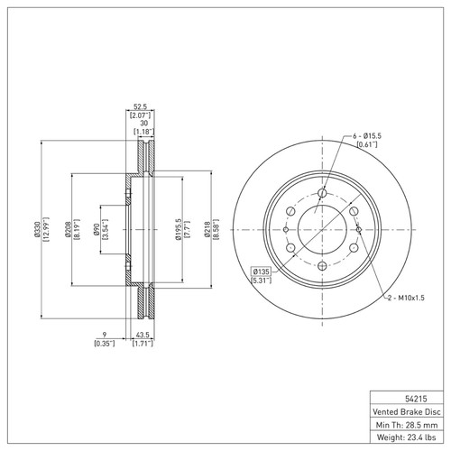 R1 09-09 Ford F-150 4WD Front Brake Rotor