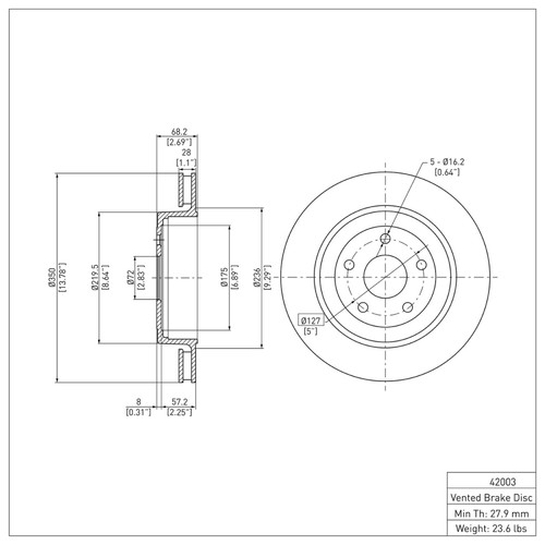 R1 06-10 Jeep Grand Cherokee Rear Brake Rotor