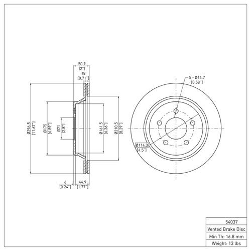 R1 94-04 Ford Mustang Rear Brake Rotor