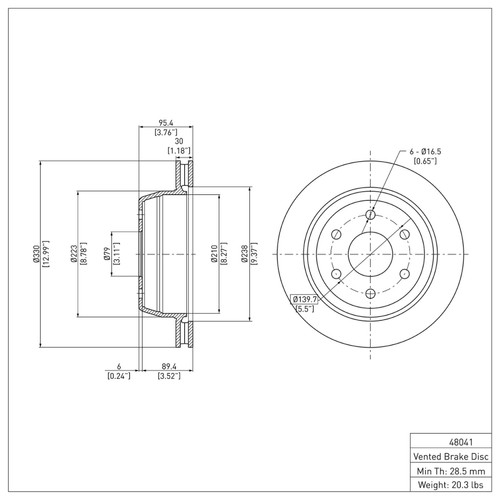 R1 00-14 Cadillac Escalade EXT Rear Brake Rotor