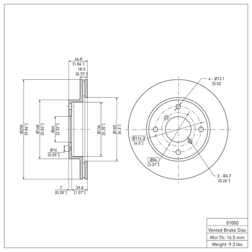 R1 89-94 Suzuki Swift Front Brake Rotor
