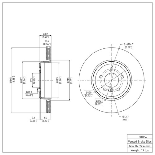 R1 04-10 BMW 545I Rear Brake Rotor