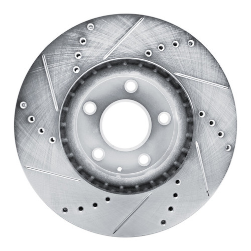 R1 13-19 Mazda CX-5 Front Right Drilled & Slotted Silver Brake Rotor