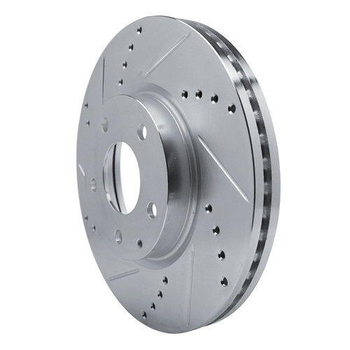 R1 13-19 Mazda 6 Front Left Drilled & Slotted Silver Brake Rotor