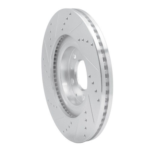 R1 07-15 Mazda CX-9 Front Right Drilled & Slotted Silver Brake Rotor