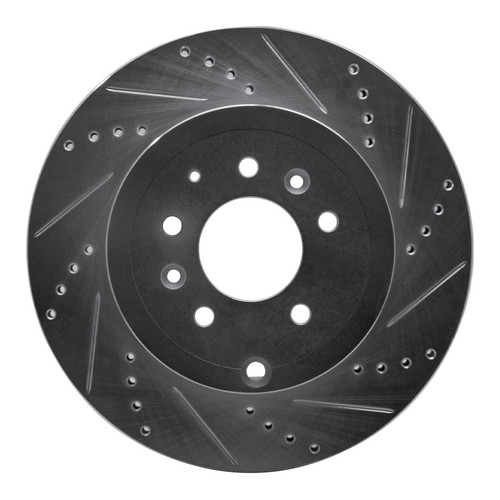 R1 07-15 Mazda CX-9 Rear Right Drilled & Slotted Silver Brake Rotor