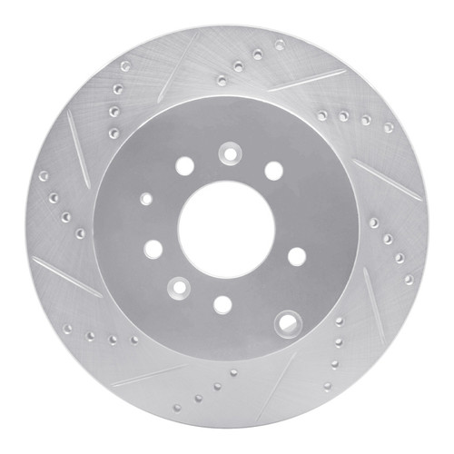 R1 07-15 Mazda CX-9 Rear Left Drilled & Slotted Silver Brake Rotor