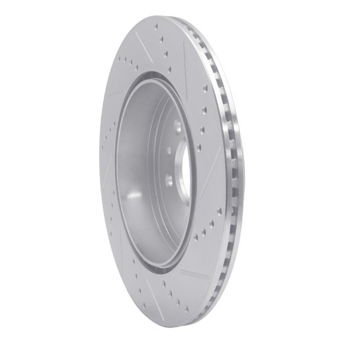 R1 07-15 Mazda CX-9 Rear Left Drilled & Slotted Silver Brake Rotor