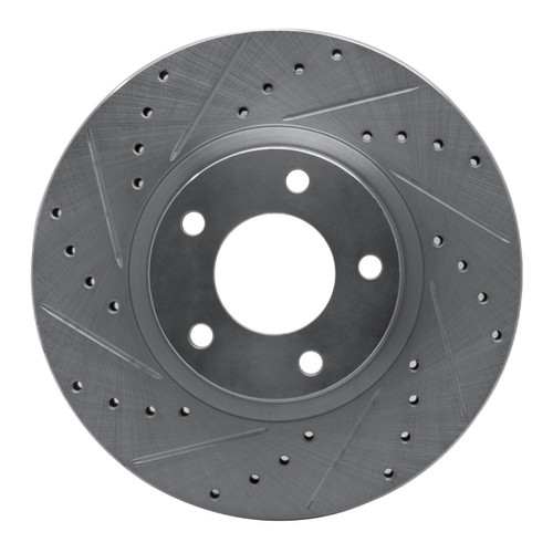 R1 04-15 Mazda 3 Front Left Drilled & Slotted Silver Brake Rotor