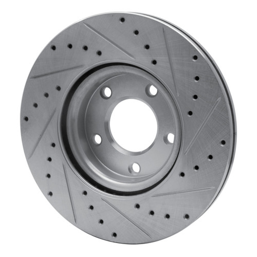 R1 04-15 Mazda 3 Front Left Drilled & Slotted Silver Brake Rotor