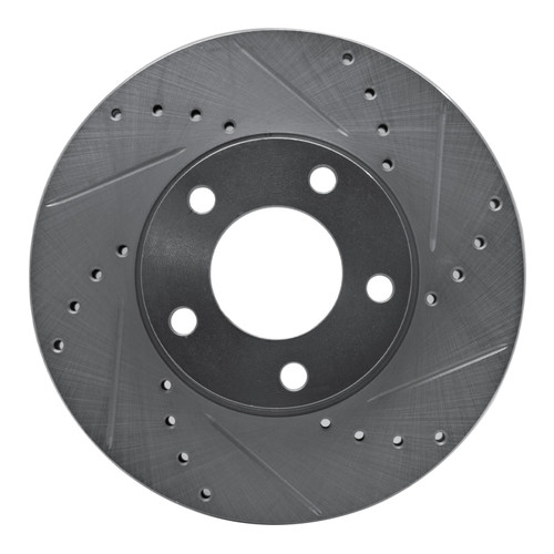 R1 04-13 Mazda 3 Front Right Drilled & Slotted Silver Brake Rotor