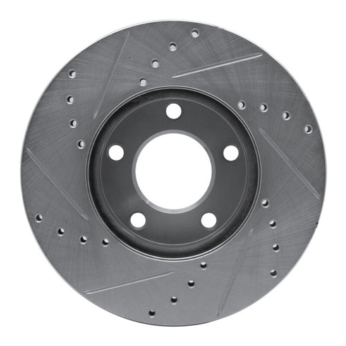 R1 04-13 Mazda 3 Front Right Drilled & Slotted Silver Brake Rotor