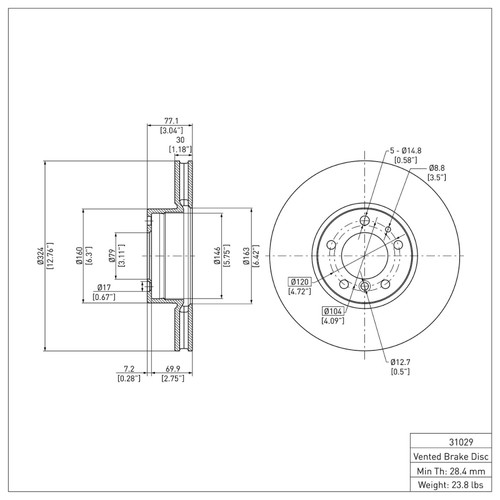 R1 91-01 BMW 850CI Front Brake Rotor