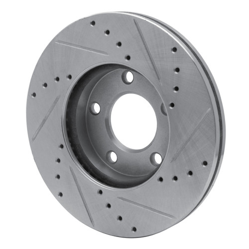 R1 04-13 Mazda 3 Front Left Drilled & Slotted Silver Brake Rotor