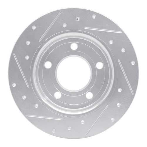 R1 04-13 Mazda 3 Rear Right Drilled & Slotted Silver Brake Rotor EDZ-80039R