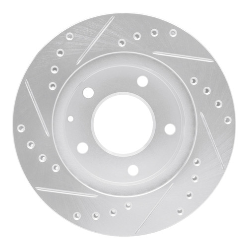 R1 93-03 Ford Probe Front Right Drilled & Slotted Silver Brake Rotor