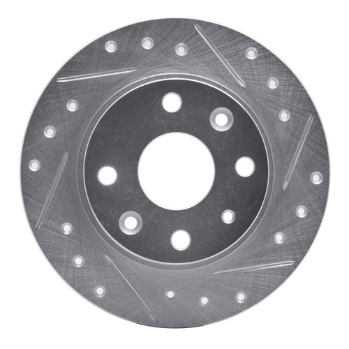 R1 90-93 Mazda Miata Rear Right Drilled & Slotted Silver Brake Rotor