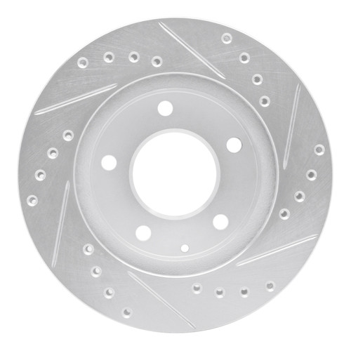 R1 93-03 Ford Probe Front Left Drilled & Slotted Silver Brake Rotor