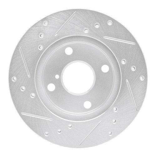 R1 90-93 Mazda Miata Front Right Drilled & Slotted Silver Brake Rotor