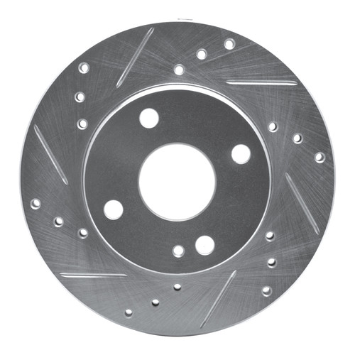 R1 90-93 Mazda Miata Front Left Drilled & Slotted Silver Brake Rotor