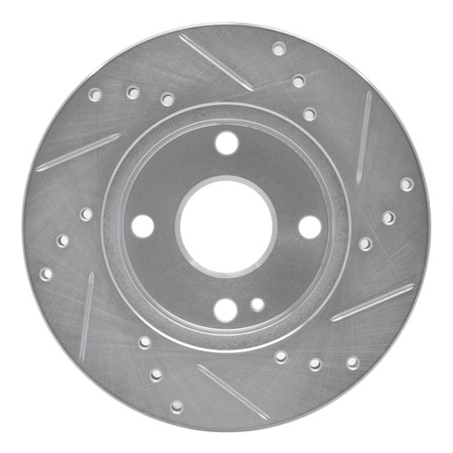 R1 90-93 Mazda Miata Front Left Drilled & Slotted Silver Brake Rotor