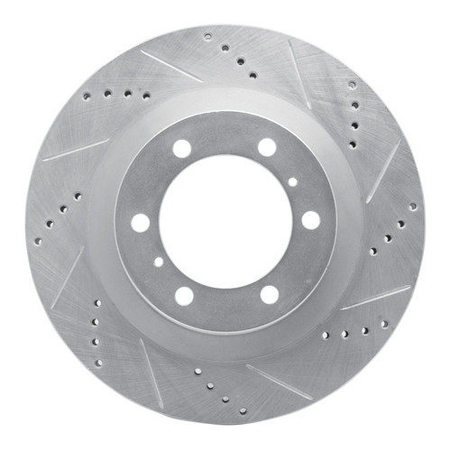 R1 10-24 Lexus GX460 Front Right Drilled & Slotted Silver Brake Rotor