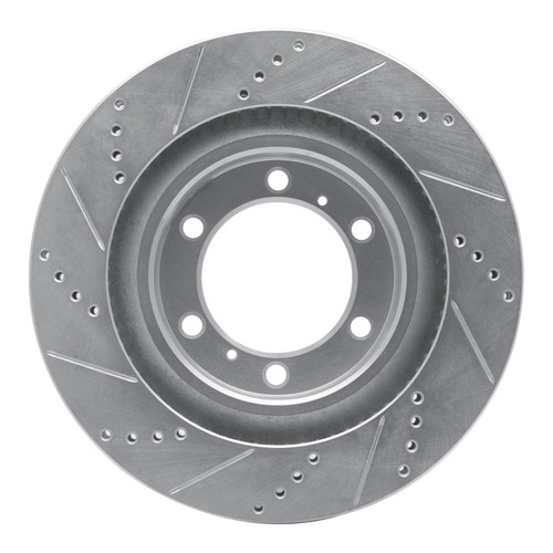R1 10-24 Lexus GX460 Front Right Drilled & Slotted Silver Brake Rotor