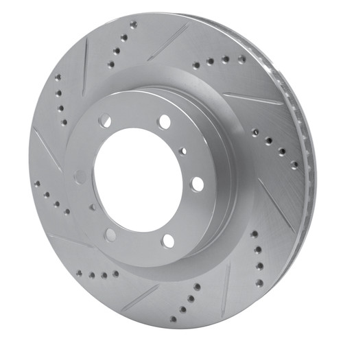 R1 10-24 Lexus GX460 Front Left Drilled & Slotted Silver Brake Rotor