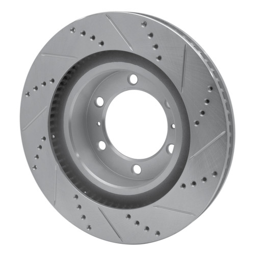 R1 10-24 Lexus GX460 Front Left Drilled & Slotted Silver Brake Rotor