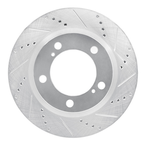 R1 08-21 Lexus LX570 Front Right Drilled & Slotted Silver Brake Rotor