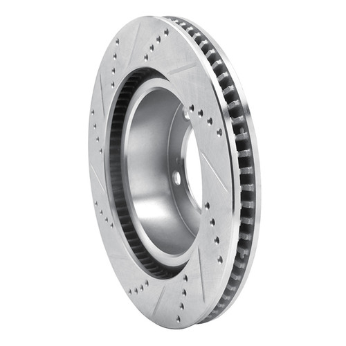 R1 08-21 Lexus LX570 Front Right Drilled & Slotted Silver Brake Rotor