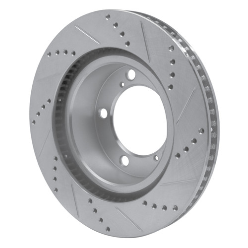 R1 08-21 Lexus LX570 Front Left Drilled & Slotted Silver Brake Rotor