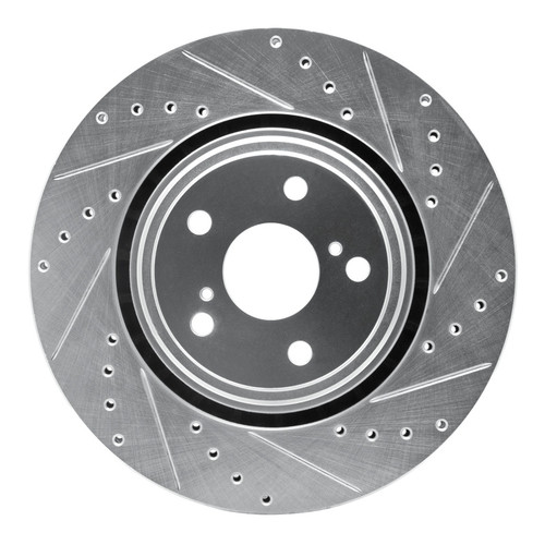 R1 08-21 Lexus NX200T Front Right Drilled & Slotted Silver Brake Rotor