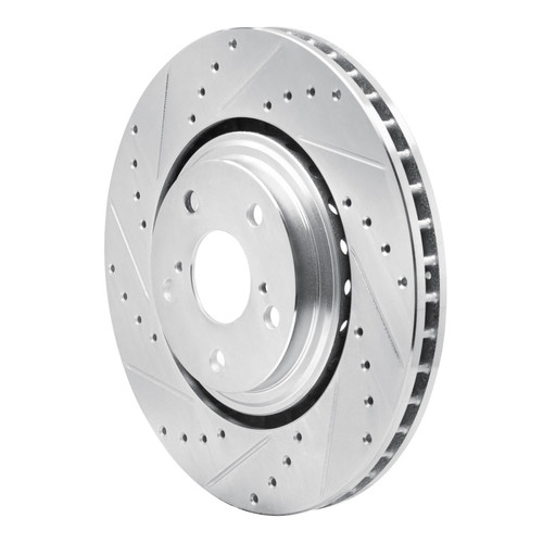 R1 08-21 Lexus NX200T Front Left Drilled & Slotted Silver Brake Rotor