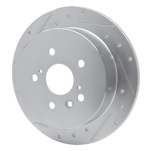 R1 04-10 Toyota SIENNA Rear Left Drilled & Slotted Silver Brake Rotor