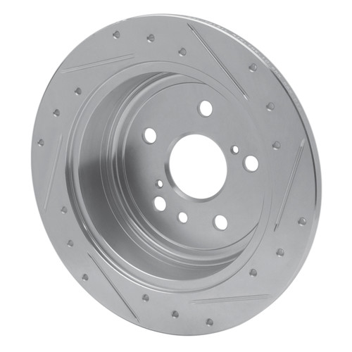 R1 04-10 Toyota SIENNA Rear Left Drilled & Slotted Silver Brake Rotor