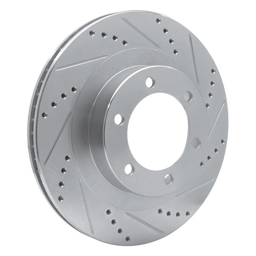 R1 03-09 Lexus GX470 Front Right Drilled & Slotted Silver Brake Rotor