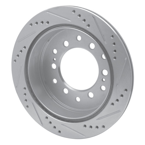 R1 01-09 Lexus GX470 Rear Left Drilled & Slotted Silver Brake Rotor