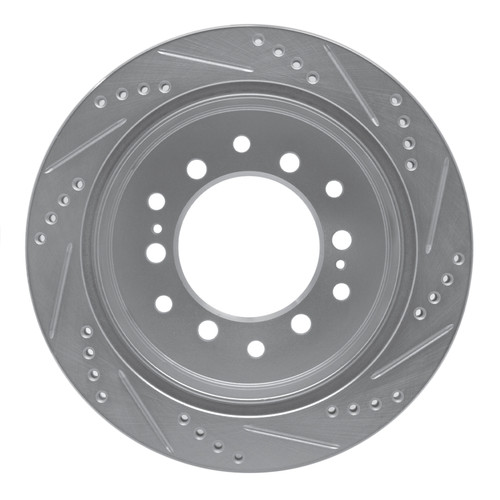 R1 01-09 Lexus GX470 Rear Left Drilled & Slotted Silver Brake Rotor