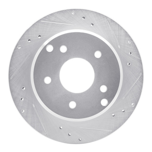 R1 84-87 Chevrolet Corvette Rear Right Drilled & Slotted Silver Brake Rotor