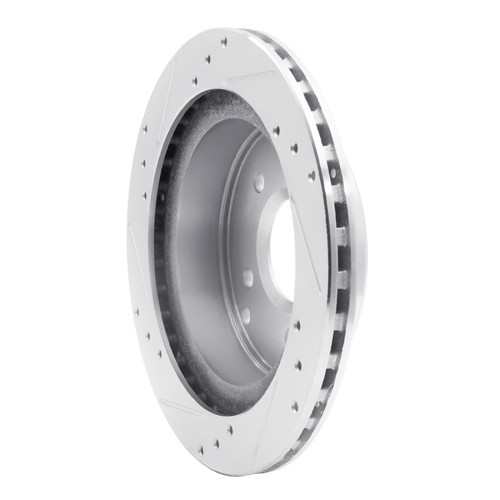 R1 84-87 Chevrolet Corvette Rear Right Drilled & Slotted Silver Brake Rotor