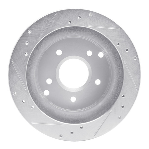 R1 84-87 Chevrolet Corvette Rear Right Drilled & Slotted Silver Brake Rotor