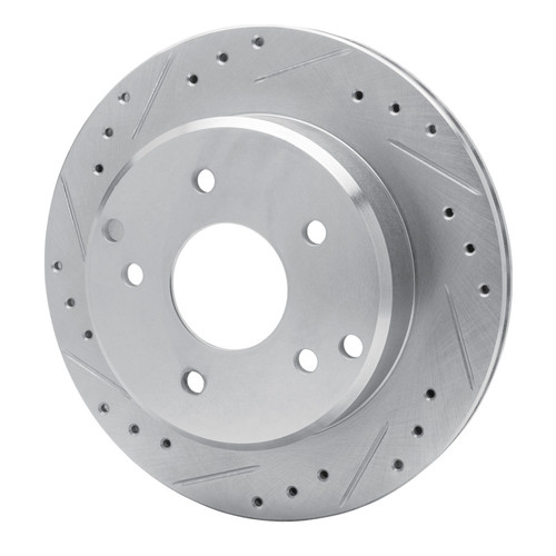 R1 84-87 Chevrolet Corvette Rear Left Drilled & Slotted Silver Brake Rotor