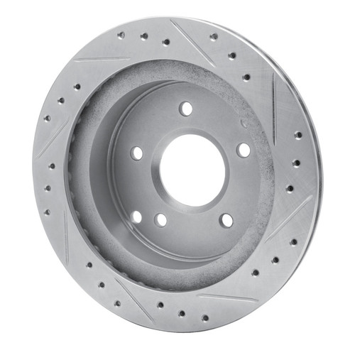 R1 84-87 Chevrolet Corvette Rear Left Drilled & Slotted Silver Brake Rotor