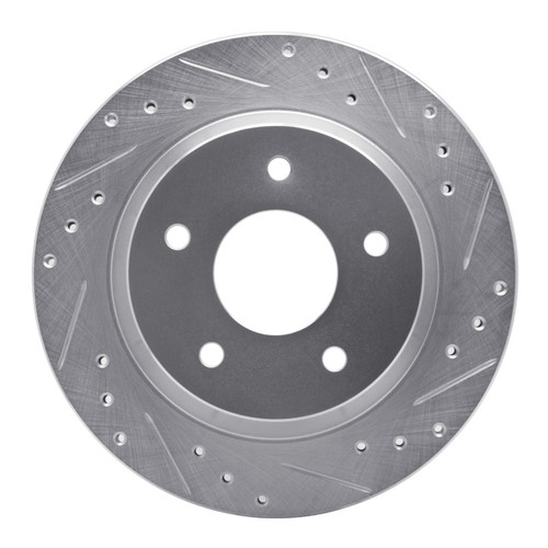 R1 84-87 Chevrolet Corvette Front Right Drilled & Slotted Silver Brake Rotor