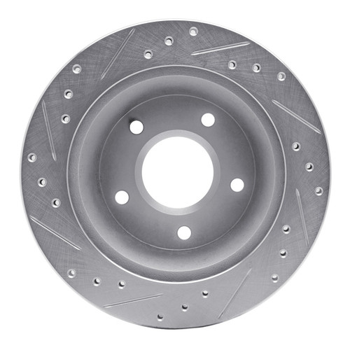 R1 84-87 Chevrolet Corvette Front Right Drilled & Slotted Silver Brake Rotor