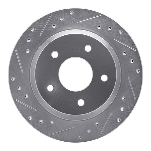 R1 84-87 Chevrolet Corvette Front Left Drilled & Slotted Silver Brake Rotor